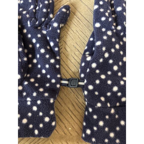 LANDS END Fleece Navy/White Polka Dot Set S/M - Picture 3 of 8